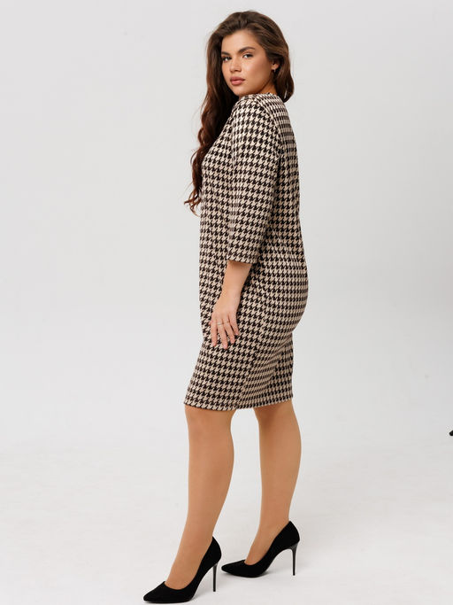 Платье женское П-176 (жаккард принт) Тёмно-серая ёлочка