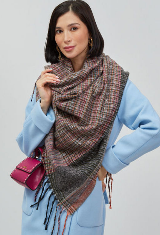 Большой  платок в стиле арт-деко в составе шерсть - Tantino фото 2