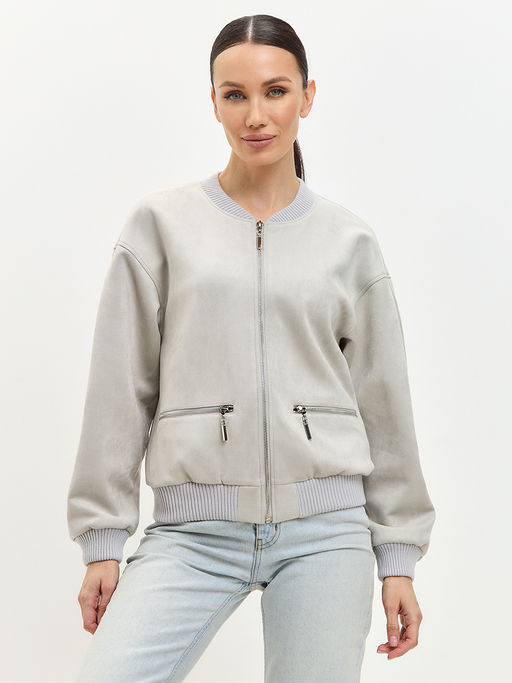 Бомбер из замши OD-868-1 серый OD-868-1 - Tantino фото 6