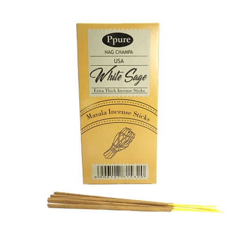 Благовония Ppure Extra Thick White Sage (Salvia Blanca) Белый Шалфей уп-6шт по 5 толстых палочек