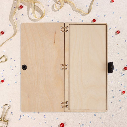 Конверт деревянный С Днём Рождения! ручная работа, светлый, зайчик, 16,5х8 см - Simaland фото 3