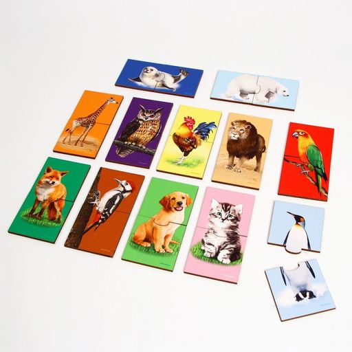 Пазл двойной Животные (головоломка), 12 пазлов, 24 детали - Лесная мастерская фото 12