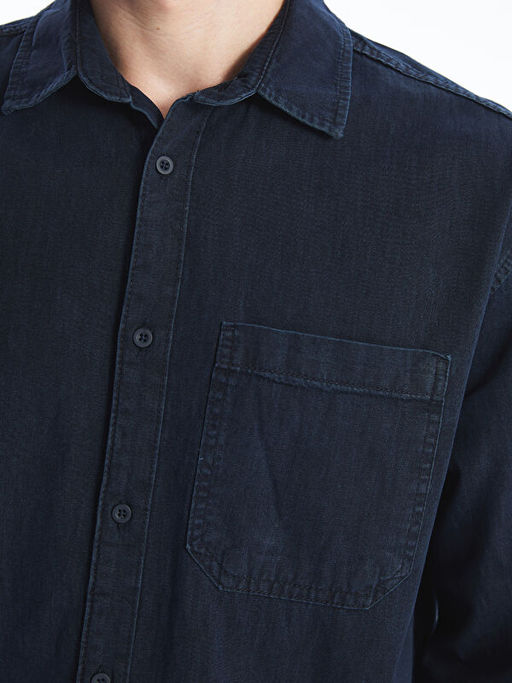 Rahat Kal?p Uzun Kollu Erkek Jean G?mlek