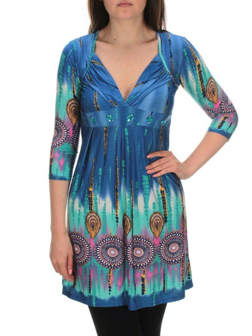 6098 BLUE Туника женская (90% вискоза, 10% эластан)