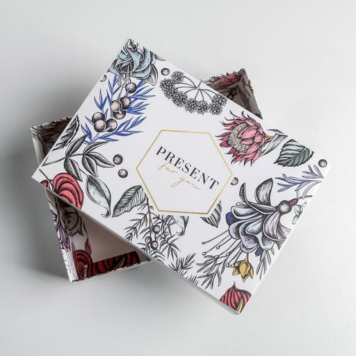 Цена за 2 шт. Коробка подарочная складная, упаковка, Цветы, 21?15?7 см