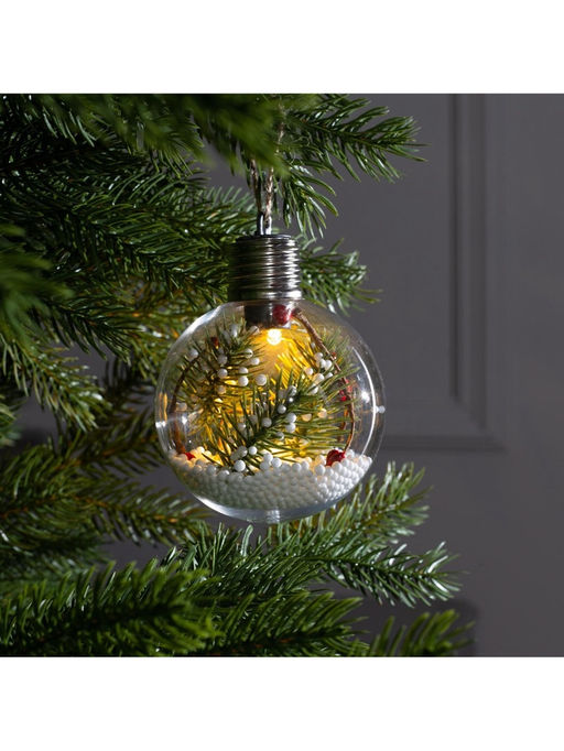 Ёлочный шар Ветка ели, 1 LED, от батареек, свечение тёплое белое - Luazon lighting фото 8