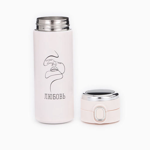 Термос, 420 мл, Любовь, сохраняет тепло 8 ч, с термометром