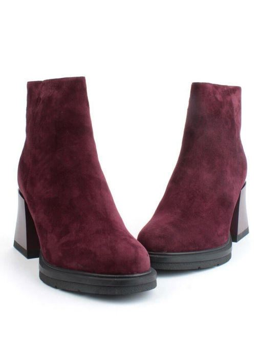 04-M3-9204 WINE Ботильоны зимние женские (натуральная кожа, натуральный мех)