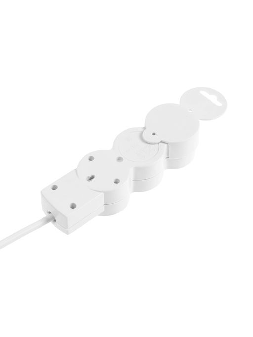 Удлинитель бытовой В приДАЧУ, 3 гнезда, 1,5м, 10 А, 2200 вт, ПВС 2×0,75мм2, без заземления, белый 10