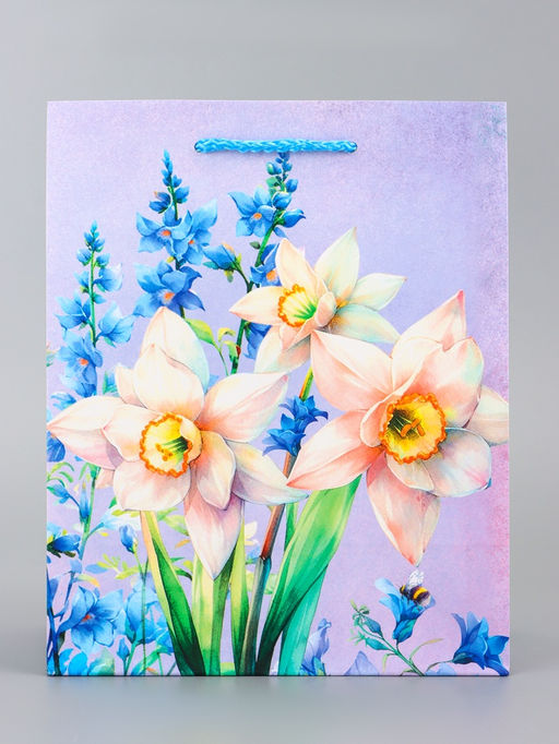 Цена за 2 шт. Пакет подарочный ламинированный вертикальный Фиолетовое чудо, 18?22.3?10 см