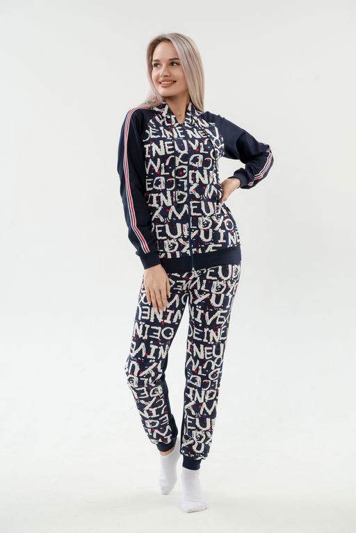 Костюм женский из футера 2-хн джемпер и брюки SportLand буквы