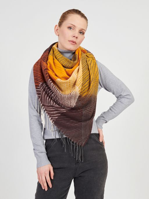 Большой  платок в стиле арт-деко в составе шерсть - Tantino фото 2