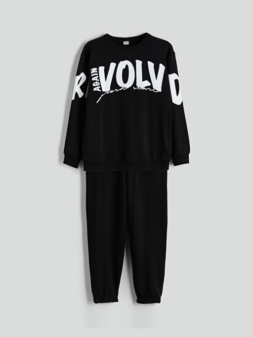 Bisiklet Yaka Bask?l? Erkek ?ocuk E?ofman Tak?m