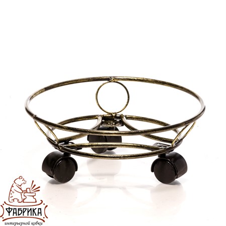 Подставка для цветов 12-002 напольная на колесах - Фабрика интерьерной ковки фото 2