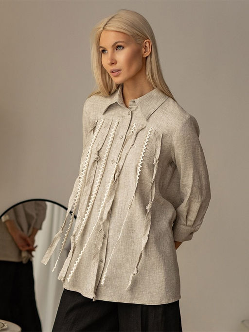 Рубашка лен 60%, вискоза 40% - Волтри фото 4