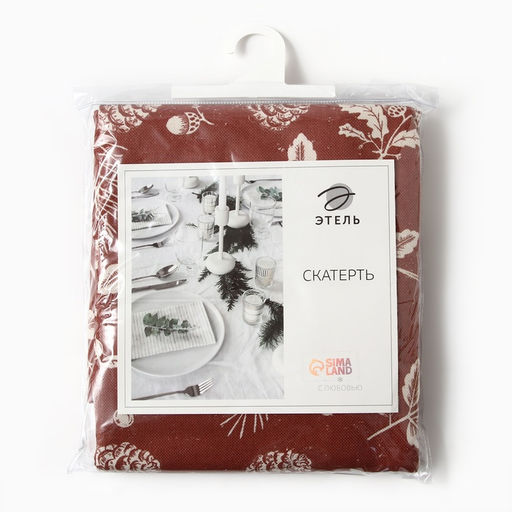 Скатерть Этель New Years plants 110?149 см, 100% хл, рогожка 186 г/м?