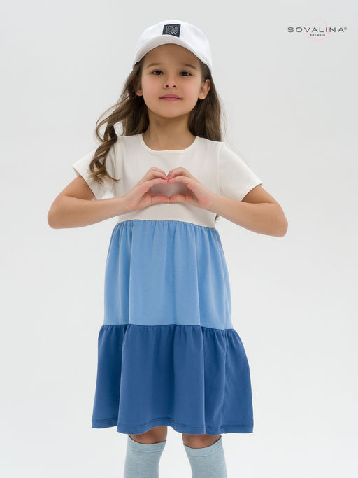 Платье Тия тофу-голубой-синий - Sovalina фото 6