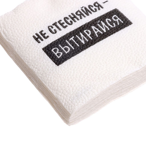 Цена за 2 шт. Салфетки бумажные однослойные «Не стесняйся-вытирайся», 24×24 см, набор 20 шт.