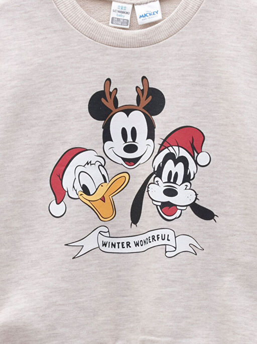 Bisiklet Yaka Uzun Kollu Disney Bask?l? Erkek Bebek Sweatshirt ve Pantolon 2li Tak?m - Waikiki фото 3