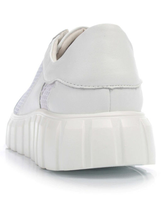 03-PDA93-1 WHITE Полуботинки спортивные женские (натуральная кожа, сетка) - No name фото 6