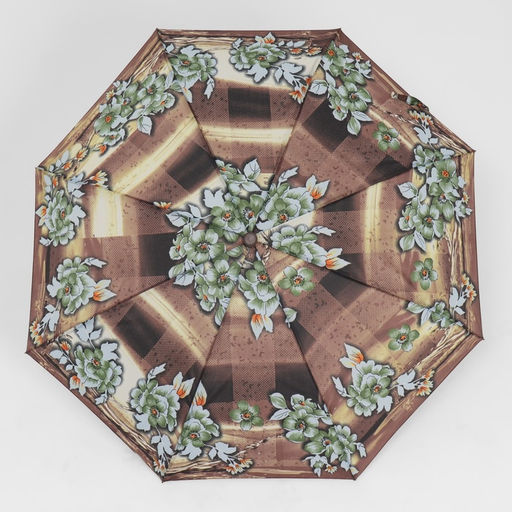 Зонт автоматический Olivia, эпонж, 3 сложения, 8 спиц, R=47/55 см, d=94 см, МИКС