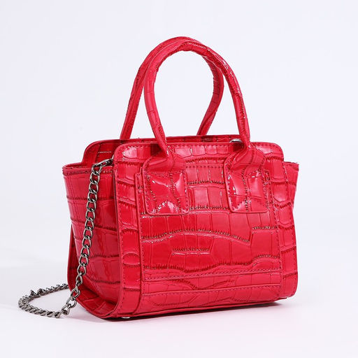 Сумка женская тоут на молнии, 18.5×8×15 см, розовая