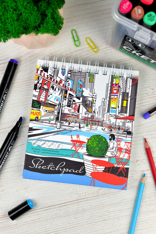 Скетчпад 155х180 мм, 80 л, блок - белый офсет 100 г/м?, арт. 62110 МЕГАПОЛИС - Феникс+ фото 3