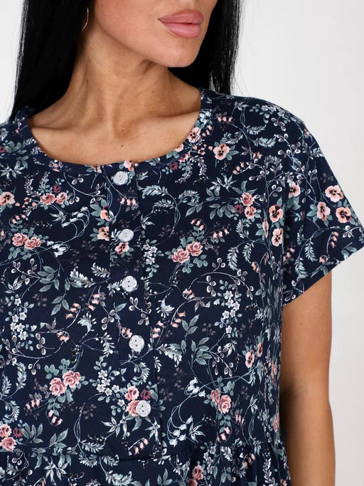 Платье Цветы 01 синий