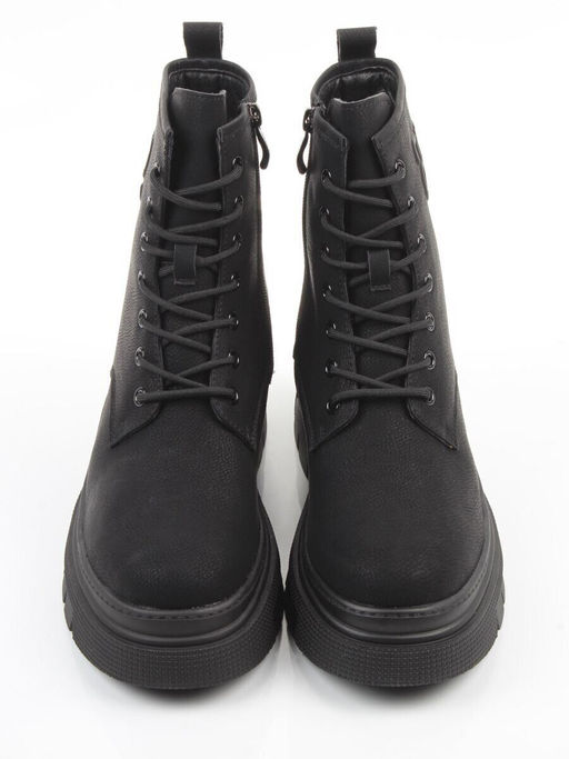 04-WD022-1M BLACK Ботинки зимние женские (натуральная кожа, 100% шерсть)