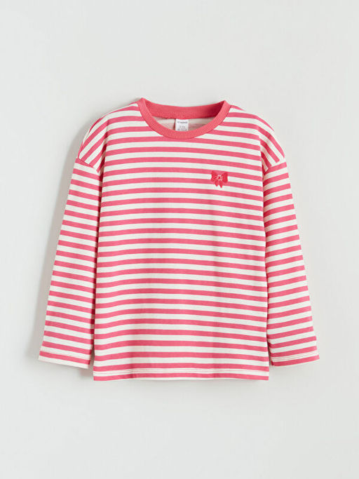 Bisiklet Yaka ?izgili K?z ?ocuk Ti??rt