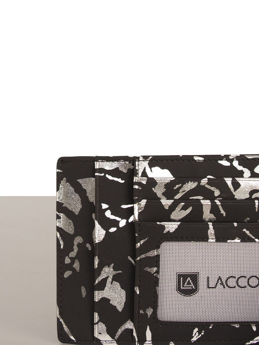 LACCOMA кредитница LA-6888-черный-серебристый натуральная кожа  фото 3