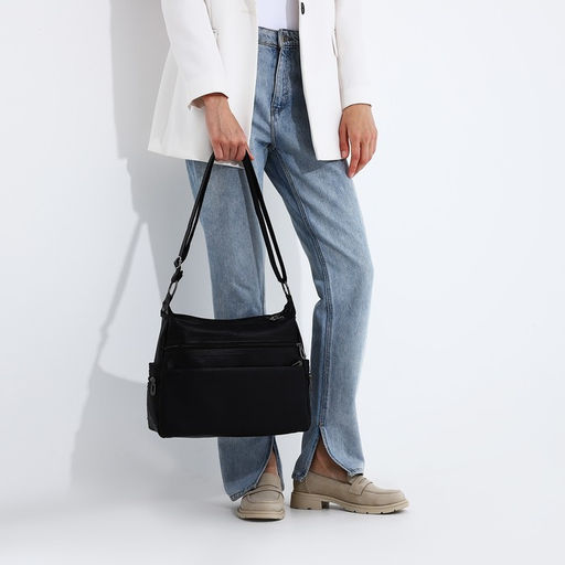 Сумка-мешок на молнии цвет чёрный - Simaland фото 7