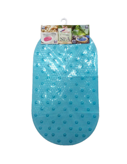 Коврик противоскользящий в ванную Дождь 68*38 голубой