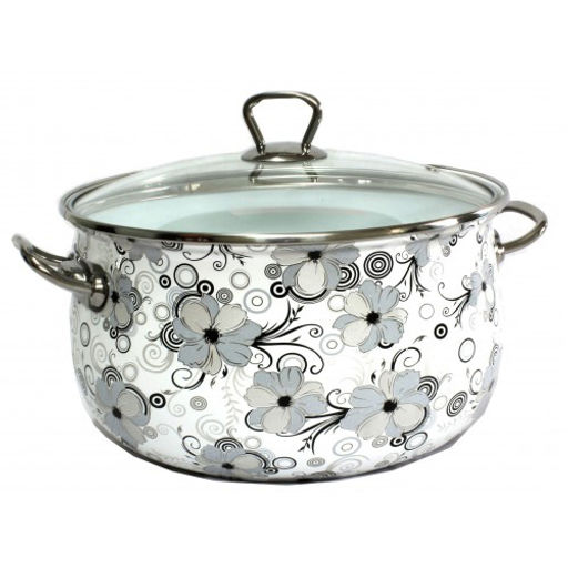 Кружево Кастрюля глубокая 4,0 л. стекл./кр.*4 арт.1279 /INTEROS/