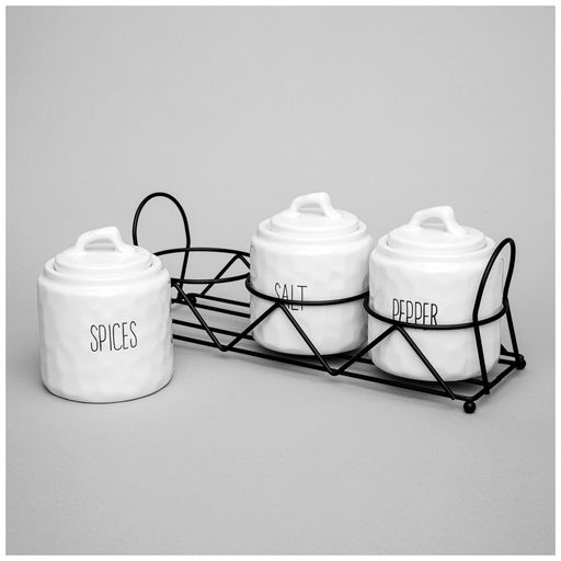 НАБОР БАНОК ДЛЯ СЫПУЧИХ ПРОДУКТОВ КОЛЛЕКЦИЯ KITCHEN НА ПОДСТАВКЕ 3 ШТ. 9*11 СМ - Lefard фото 3