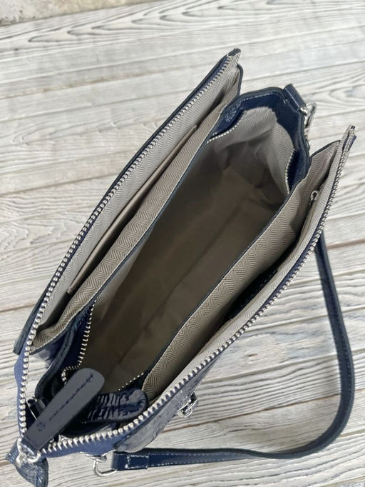 Женская лаковая сумка через плечо с тремя отделениями 8721-3 Блу - Sergio valentini фото 4