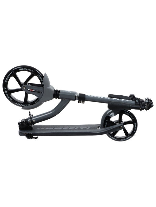 Самокат городской GRAFFITI Cross 230, колёса PU 230/180 мм, с передним амортизатором, ABEC 9 Carbon