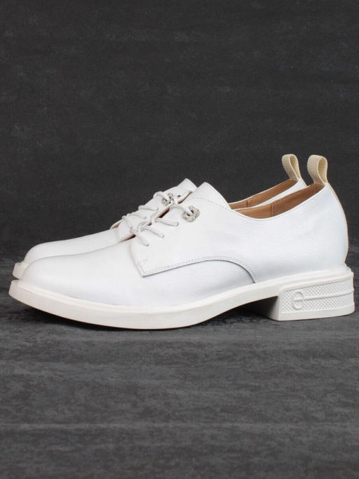 03-HP9962B WHITE Полуботинки женские (натуральная кожа)