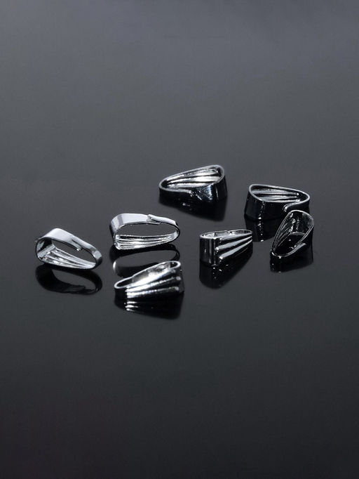 Цена за 3 шт. Держатель для кулонов (набор 20 шт.) 8?4 мм, цвет серебро