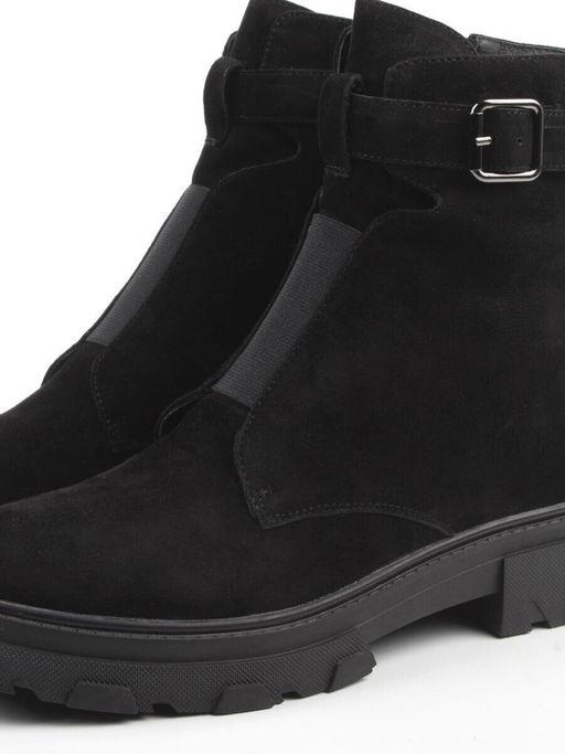 01-E2014B-497B BLACK Ботинки демисезонные женские (натуральная замша)