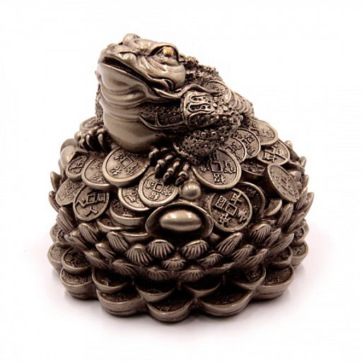 Фигурка Фен Шуй Жаба богатства в лотосе на монетах Процветание и изобилие 12см-12см ХРУПКОЕ