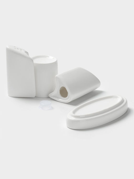 Набор для специй Hanna Knövell, 4 предмета: солонка, перечница, подставка для зубочисток, подставка, фарфор, белый