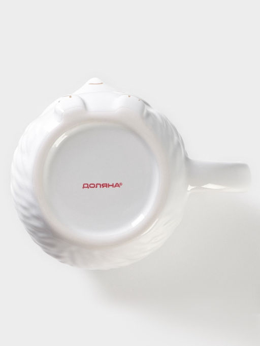 Кружка Доляна «Ёжик в золотом», 450 мл, доломит, белая