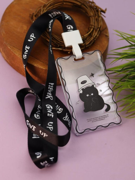 Футляр для карт на ленте ПО ПЛАНУ. "Сat under the bucket", transparent