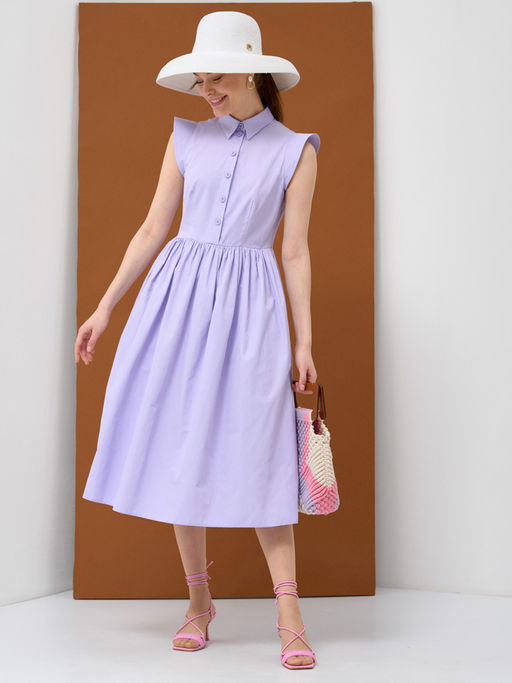 Платье хлопок OD-796-3 сиреневое OD-796-3