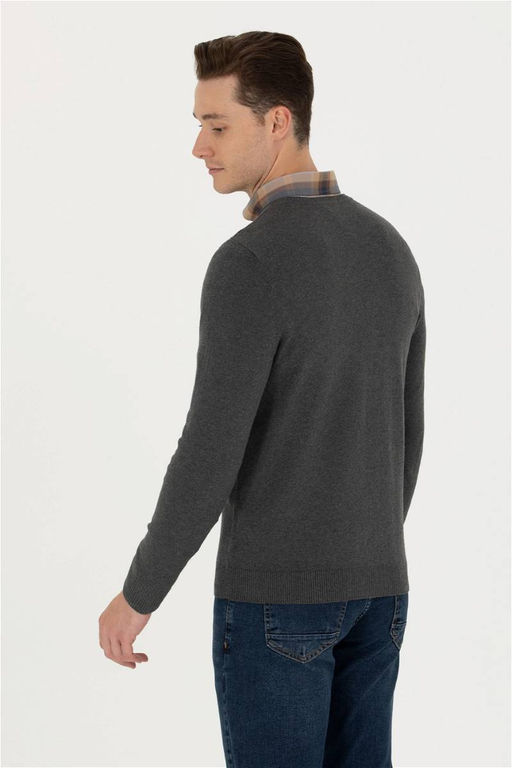 U. S. Polo Assn Мужской базовый свитер антрацитового меланжа - U.s. polo assn фото 12