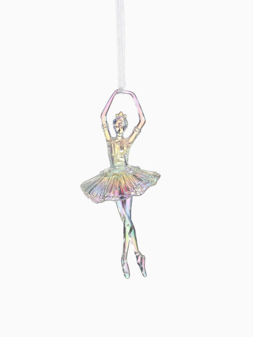 Цена за 2 шт. Ёлочная игрушка «Зимнее волшебство. Балерина пышная юбка перелив» пластик, 17×7.5 см, прозрачный