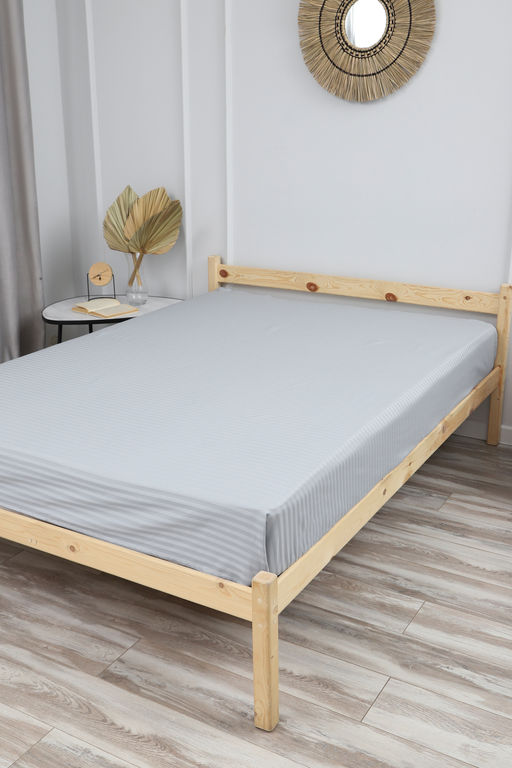 Простыня на резинке из страйп-сатина Комфорт