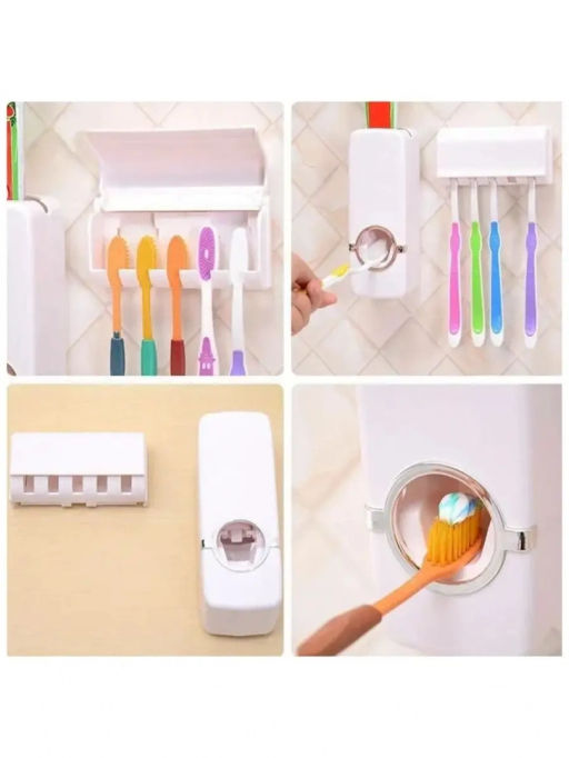 Дозатор для зубной пасты с держателем для щеток (3474) - Мой органайзер фото 4