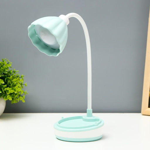 Настольная лампа «Лайни» LEd=2 Вт USB АКБ зелёный 10.5×10.5×37 см RISALUX